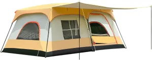 Large Tent Two Rooms and One Living Room Outdoor Folding Portable Camping Thickened Rainproof Windproof Waterproof Camping