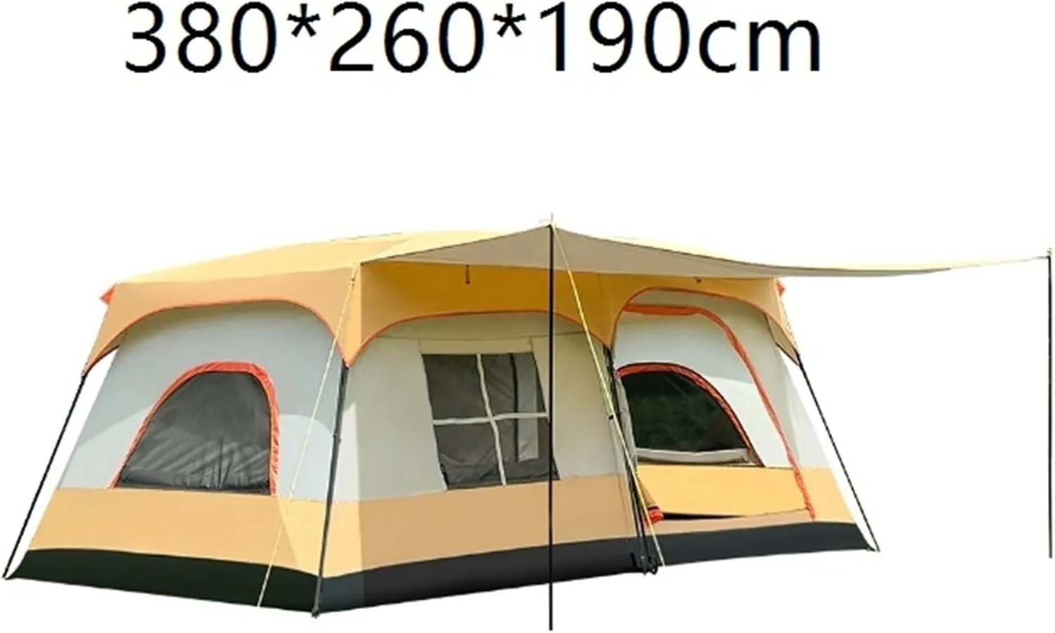 Large Tent Two Rooms and One Living Room Outdoor Folding Portable Camping Thickened Rainproof Windproof Waterproof Camping