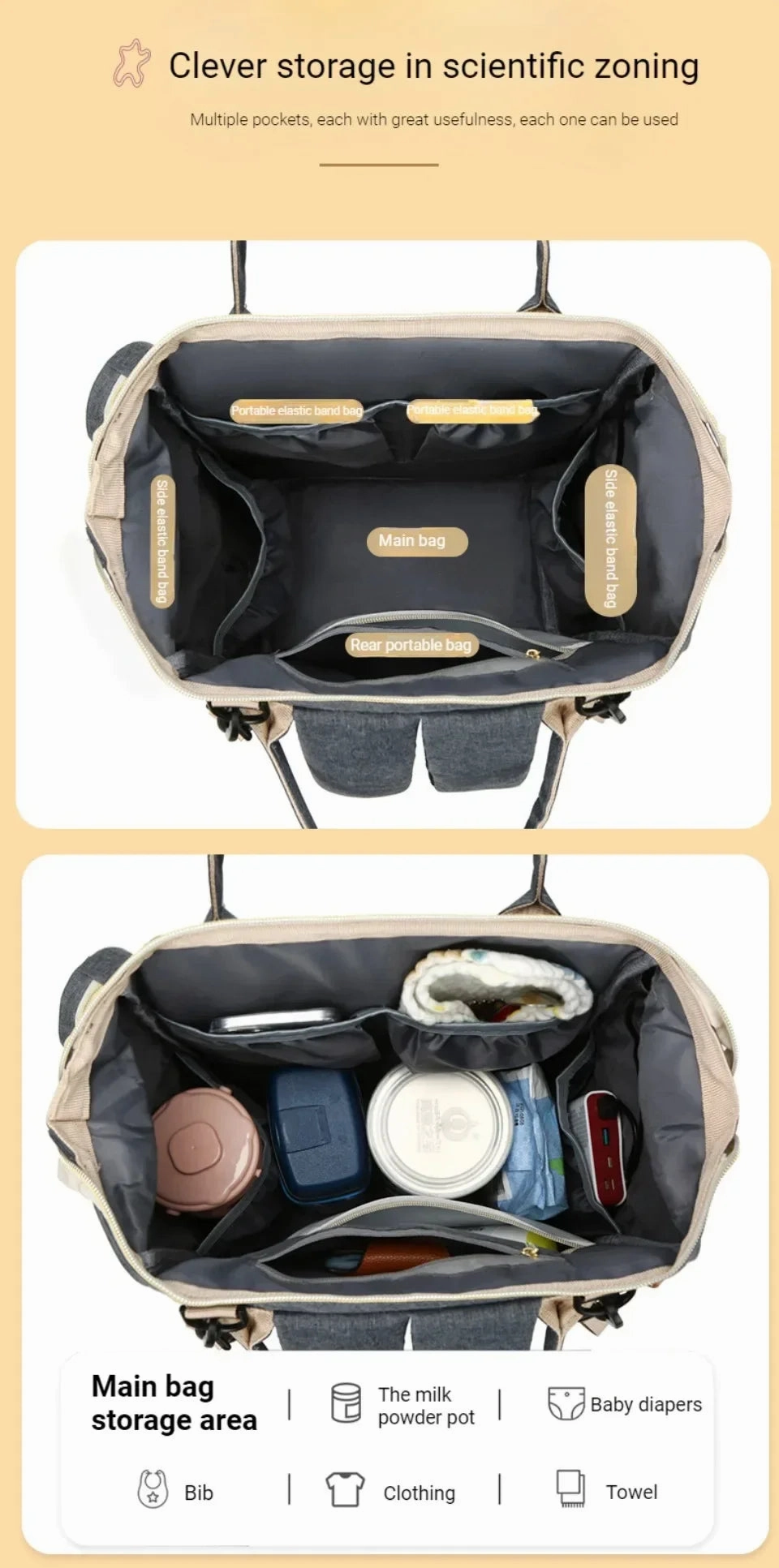 Large Baby Diaper Backpack with Changing Pad for Parents