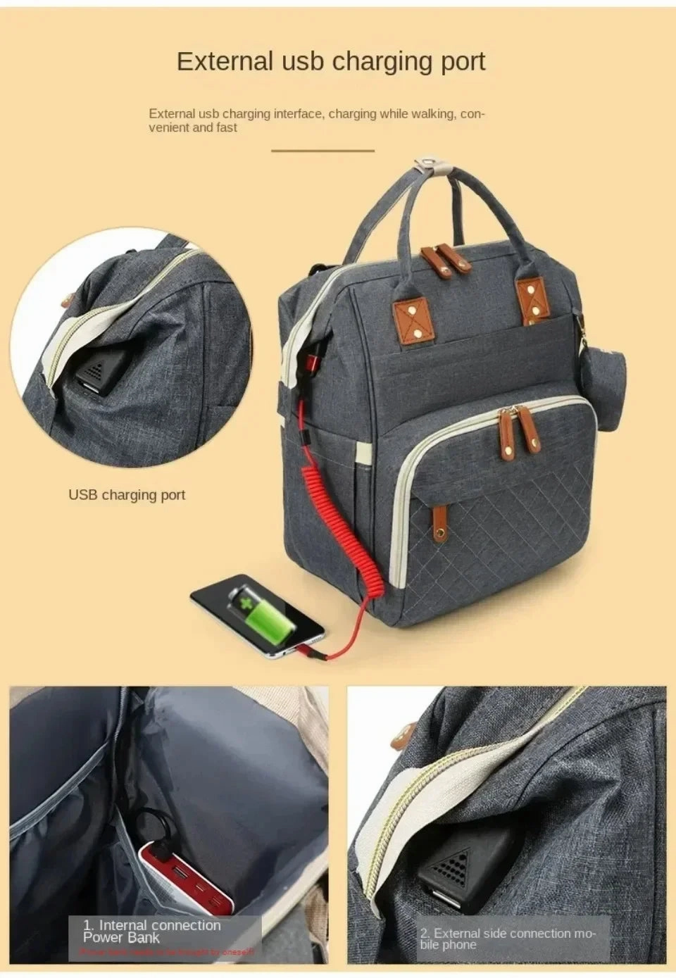 Large Baby Diaper Backpack with Changing Pad for Parents