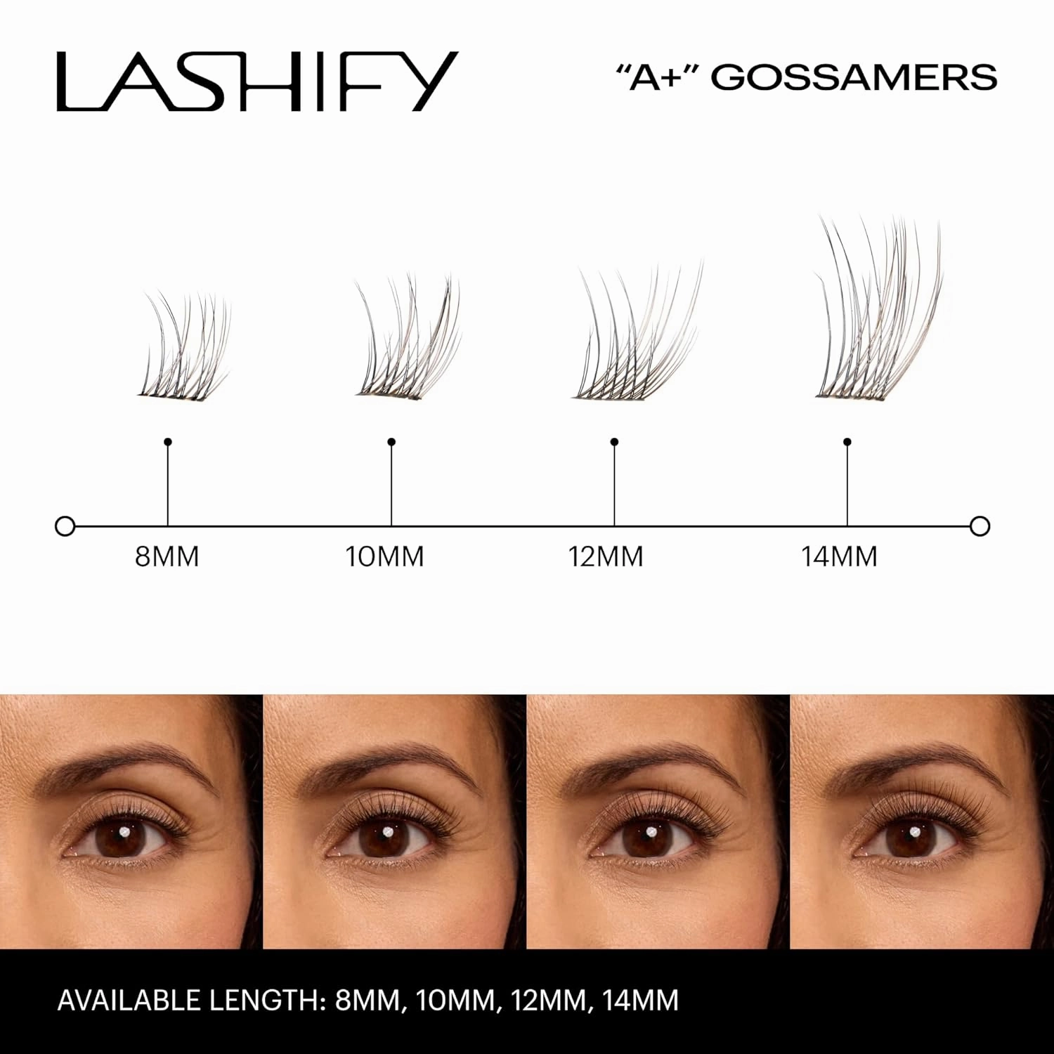 Lashify Amplify Plus  12mm Eyelash Extensions Refill in Truffle Color, Easy DIY False Lashes for the Most Delicate, Natural and Long Lasting Look