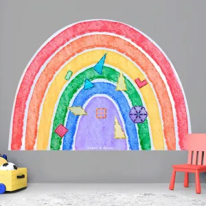 Learn & Grow Magnetic Tile Wall Decal, Magnetic Multifunctional Wall Decal, Self Adhesive Whiteboard Board Board Sticker Rainbow