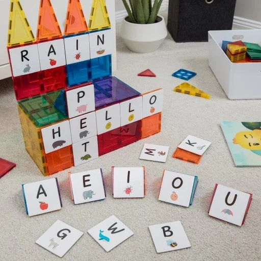 Learn & Grow - Magnetic Tile Toppers - Alphabet Upper (40 Piece)