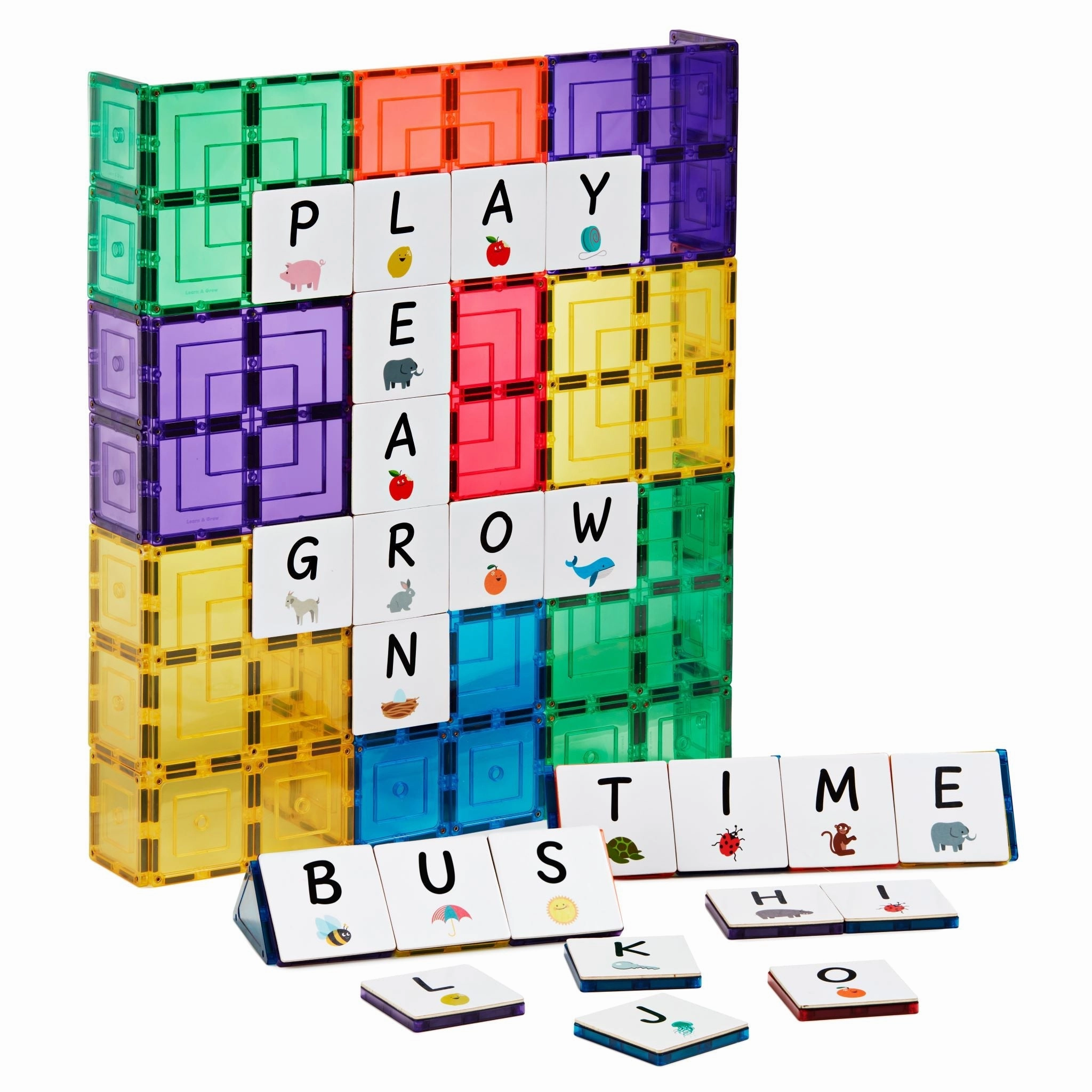 Learn & Grow - Magnetic Tile Toppers - Alphabet Upper (40 Piece)