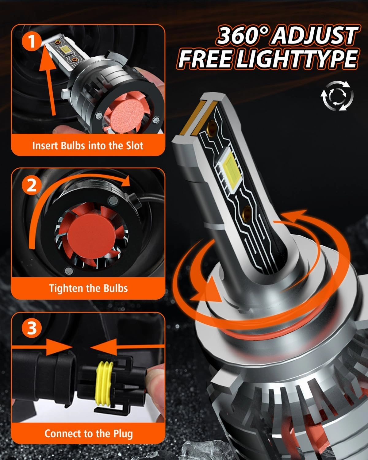LED Headlight Bulbs Compatible for Honda Civic 2004 2005 2006 2007 2008 2009 2010 2011 2012 2013 2014 2015, 9005 9006 High Low Beam Light Bulbs, 6500K White, Plug and Play, Pack of 4