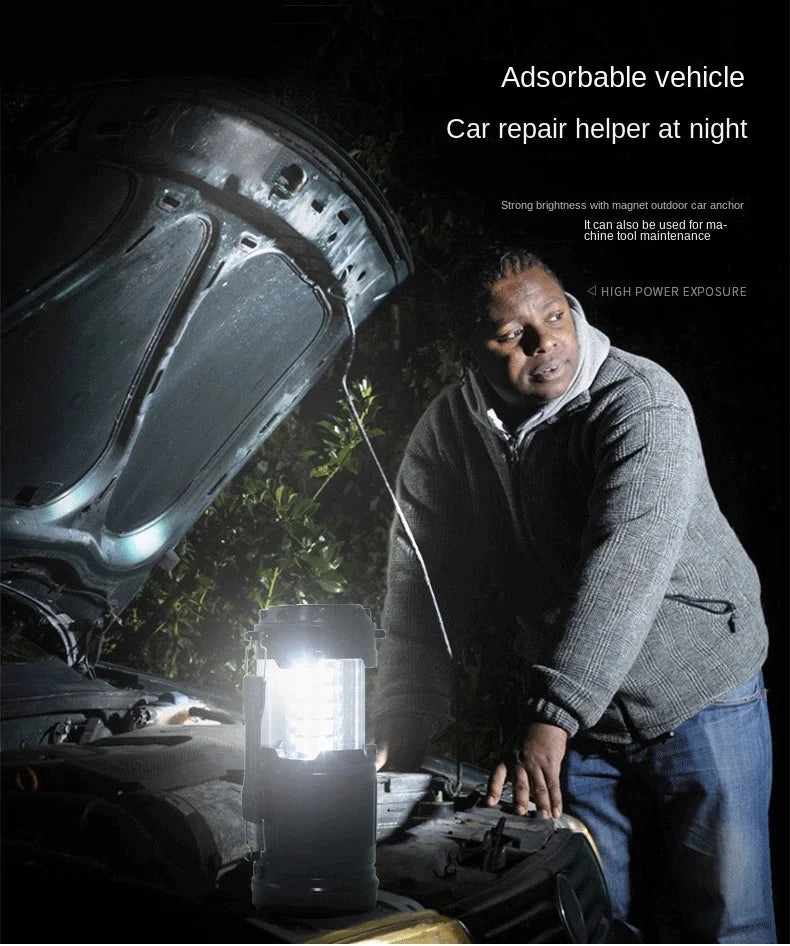 LED Hight power White Outdoor Camping Lamp Portable Stretch Camping Lamp Portable Tent Pull Lantern Emergency Light