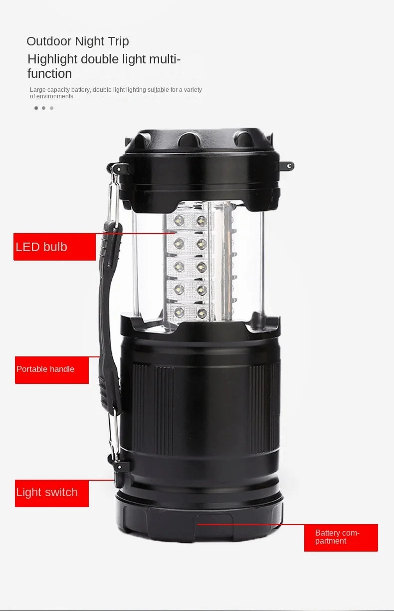 LED Hight power White Outdoor Camping Lamp Portable Stretch Camping Lamp Portable Tent Pull Lantern Emergency Light