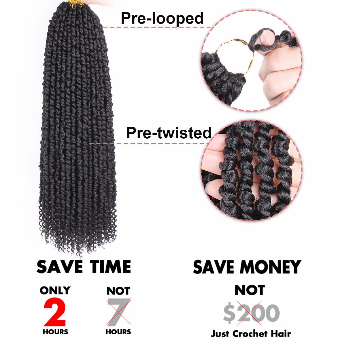 Leeven 8 Packs Pre-Twisted Passion Twists Synthetic Crochet Hair Extensions 12 Roots/pack 22 Inch Ombre Crochet Passion Twist Braiding Hair Curly Ends Twist Hair Ombre Color T27613#