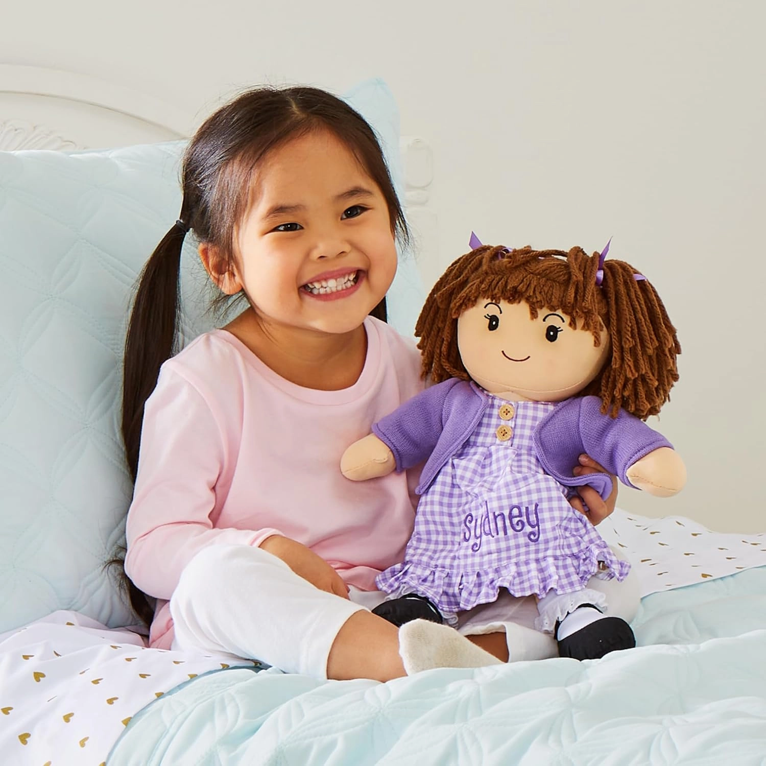 Let's Make Memories Personalized Rag Doll - Mini-Me Doll - Doll for Girls - Toy for Girls - Light Brown Hair