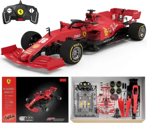 Licensed Ferrari F1 SF1000 RC Car Building Kit, 1/16 Scale Supercar Assembly Set with Remote Controller, Licensed Model, 65 Pieces, STEM Kits for Kids and Adults, Ages 8  (Ferrari SF1000)