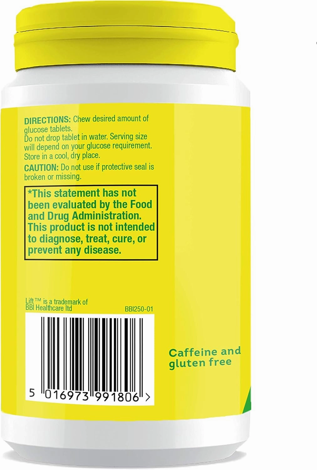 Lift Glucose Fast-Acting Glucose Chewable Energy Tablets, Lemon & Lime, 50 ct Jar (Pack of 6)