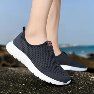 Lightweight Breathable Slip-On Women's Sneakers - Water-Resistant