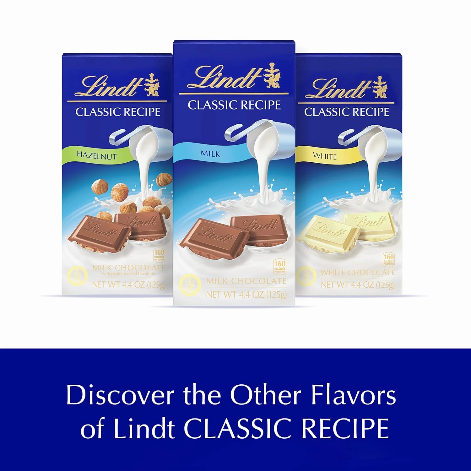 Lindt CLASSIC RECIPE White Chocolate Bar, White Chocolate Candy, 4.4 oz. (12 Pack)