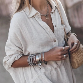 Linen Shirt Women - Casual Summer Blouse, Lightweight Beach Top