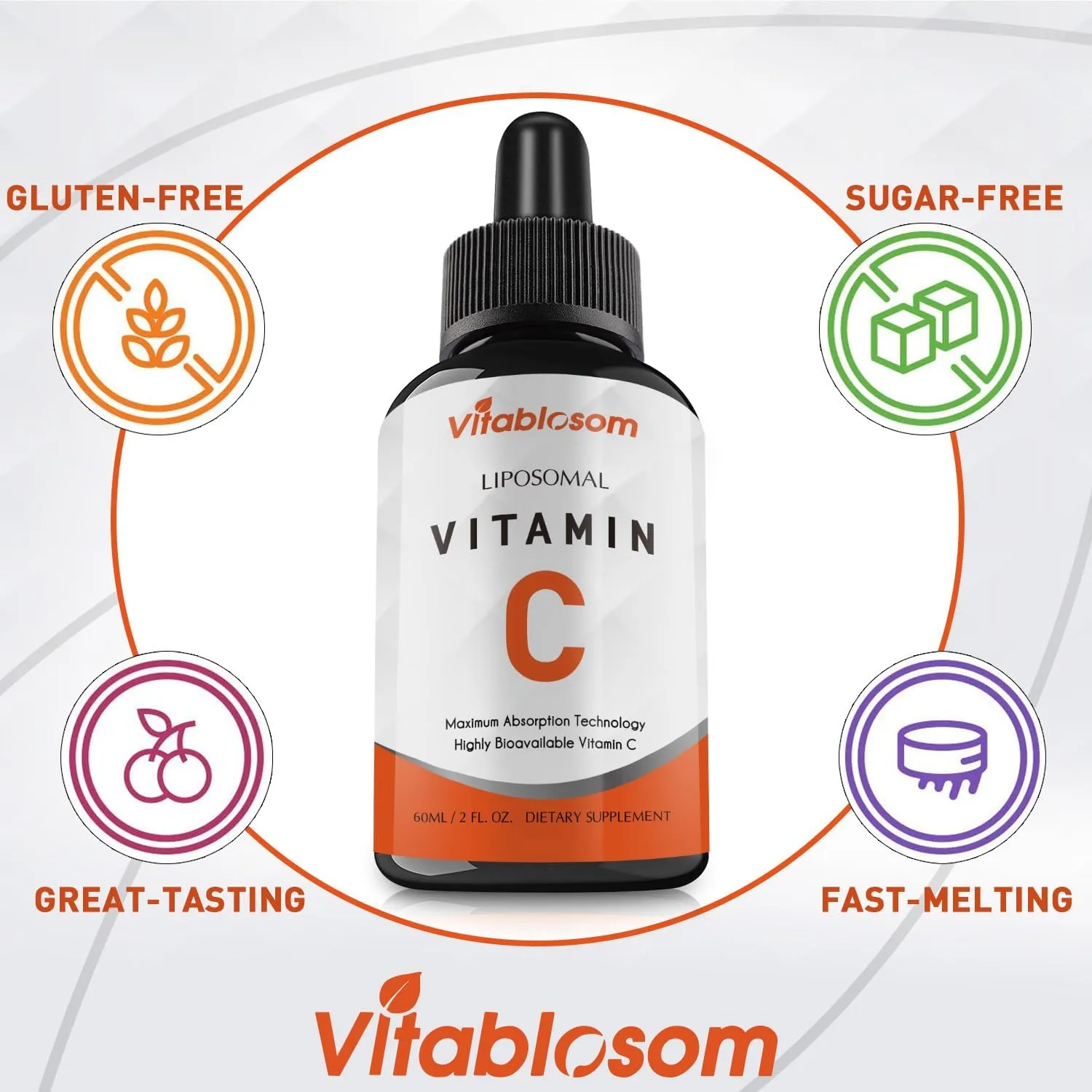 Liposomal Vitamin C 2000mg Liquid for Adults, High Absorption VIT C, Maximize Vitamin C, for Immune System & Antioxidant, 60ML (2 Bottles)