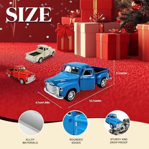 Little Blue Truck Toy for Kids Ages 2 3 4 5 6 7 8 Year Old Boys Girls,1:32 Alloy Kids Car Toy Driveable,Car Door Can Open,Toy Trucks for Toddlers Easter Christmas Birthday Gifts
