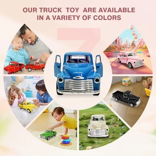 Little Blue Truck Toy for Kids Ages 2 3 4 5 6 7 8 Year Old Boys Girls,1:32 Alloy Kids Car Toy Driveable,Car Door Can Open,Toy Trucks for Toddlers Easter Christmas Birthday Gifts