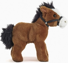 Living Nature - 23cm Plush Horse with Bridle - Realistic Soft Toy