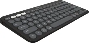 Logitech Pebble Keys 2 K380s, Multi-Device Bluetooth Wireless Keyboard, Customizable Shortcuts, Slim and Portable, Easy-Switch Windows, mac, iPad, Android, Chrome - Tonal Graphite (Renewed)
