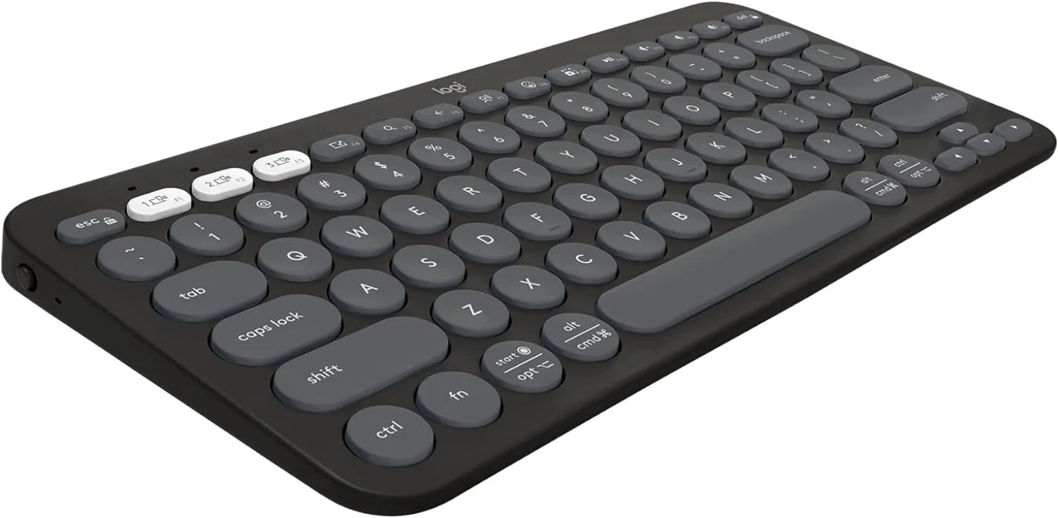 Logitech Pebble Keys 2 K380s, Multi-Device Bluetooth Wireless Keyboard, Customizable Shortcuts, Slim and Portable, Easy-Switch Windows, mac, iPad, Android, Chrome - Tonal Graphite (Renewed)