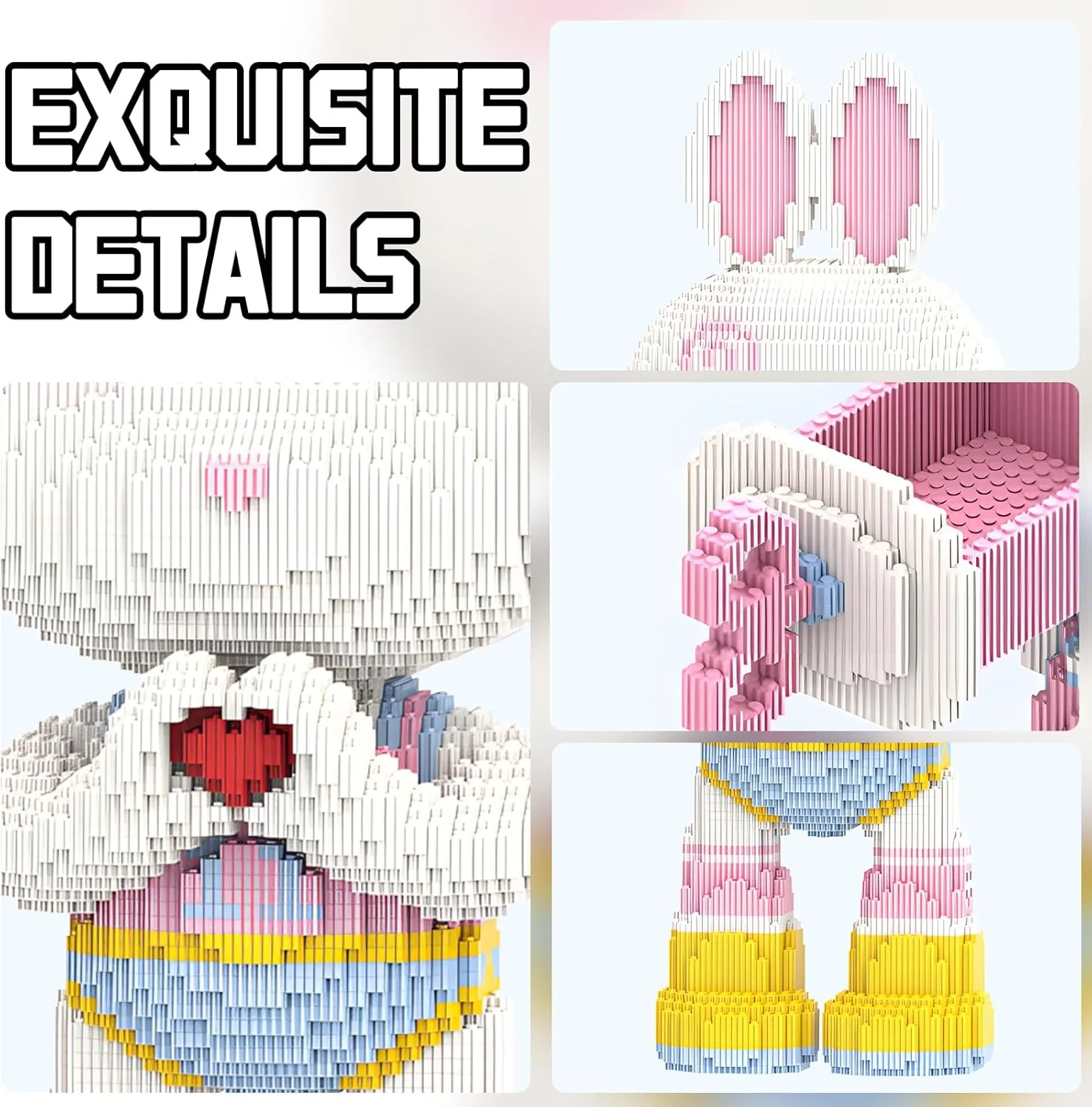Love Rabbit Animal Micro Building Blocks Set for Adults Toys Gift Kids 6400 Pieces 55cm High Series