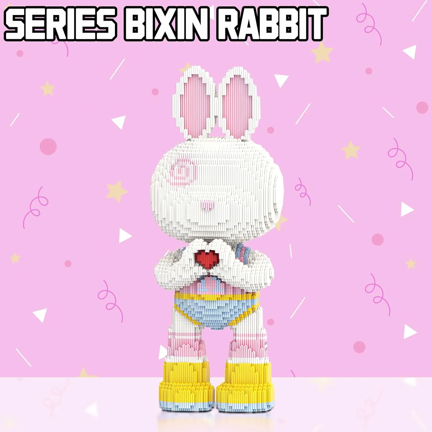 Love Rabbit Animal Micro Building Blocks Set for Adults Toys Gift Kids 6400 Pieces 55cm High Series