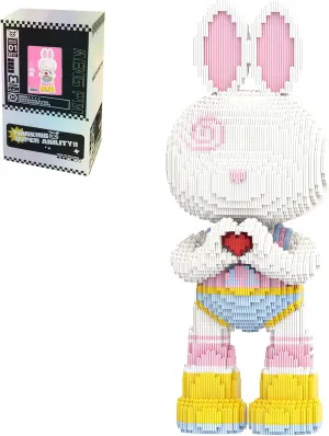 Love Rabbit Animal Micro Building Blocks Set for Adults Toys Gift Kids 6400 Pieces 55cm High Series