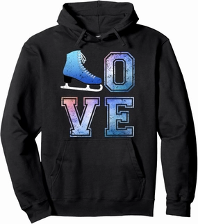 Love Skate Shoes International Sports Ice Rink Ice Skating Pullover Hoodie