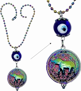 LUCKBOOSTIUM Aromatherapy Evil Eye Diffuser for Car - Hanging Pendant with Scent Pad, Essential Oil Locket, Anxiety Relief Car Charm, Small Rearview Mirror Ornament, Spiritual Air Freshener