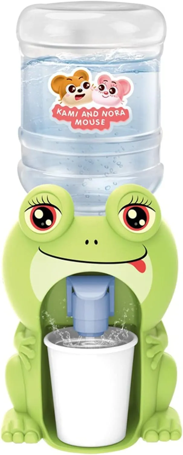 LUOZZY 2 Pcs Mini Water Dispenser Toy for Kids Simulation Animal Water Machine Toy for Kids Water Dispenser Dollhouse Toy (Cute Pig Frog)
