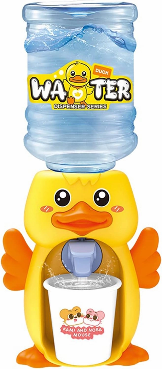 LUOZZY Mini Water Dispenser Toy for Kids Simulation Animal Water Machine Dollhouse Toy (Cute Duck)