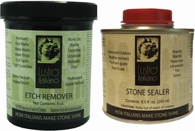 Lustro Italiano Etch Remover and Ultra Premium Stone Sealer Bundle