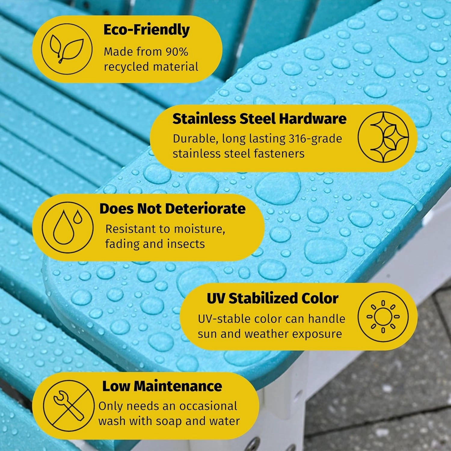 LuxCraft 5' Adirondack Double Glider Bench, 2 Person Outdoor Glider Chair, Outdoor Gliding Loveseat (Coastal Gray)