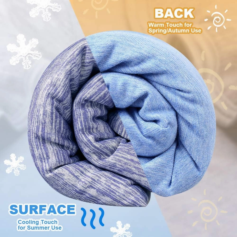 LUXEAR Cooling Blanket for Hot Sleepers Night Sweats Japanese Q-Max>0.5 Arc-Chill Cooling Fiber Keep Adults/Children Cool Twin Size Cool Summer Blanket 59 X 79in Soft Breathable All-Season-Blue