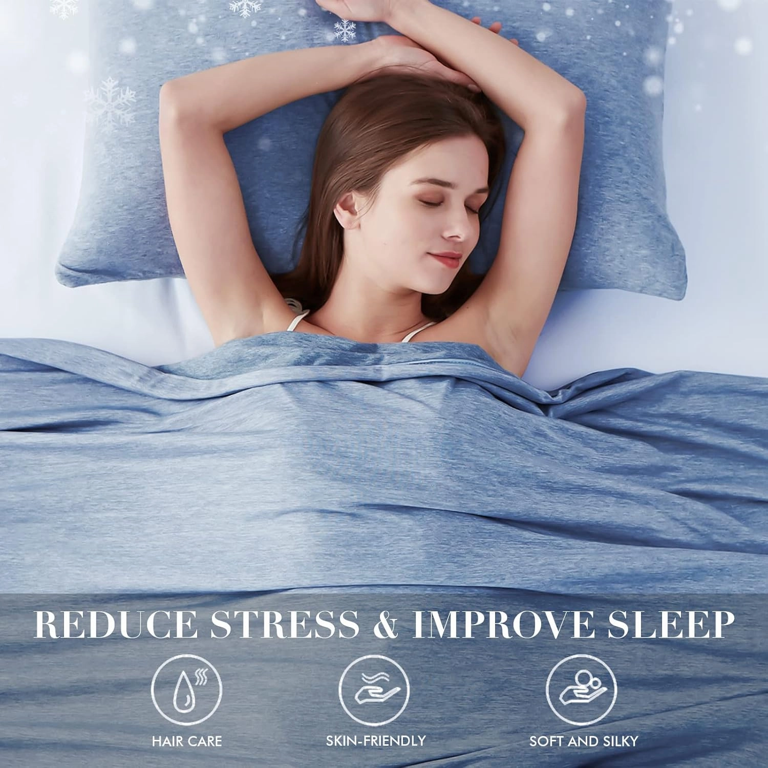 LUXEAR Cooling Blanket for Hot Sleepers Night Sweats Japanese Q-Max>0.5 Arc-Chill Cooling Fiber Keep Adults/Children Cool Twin Size Cool Summer Blanket 59 X 79in Soft Breathable All-Season-Blue