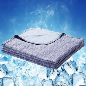 LUXEAR Cooling Blanket for Hot Sleepers Night Sweats Japanese Q-Max>0.5 Arc-Chill Cooling Fiber Keep Adults/Children Cool Twin Size Cool Summer Blanket 59 X 79in Soft Breathable All-Season-Blue