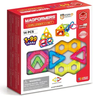 Magformers Challenger 14-Piece Set | Magnetic Tiles Building Blocks, Educational Kit, STEM Toy Set | Magnetic Building Tiles for Kids to Develop Problem-Solving Abilities and Shape Recognition