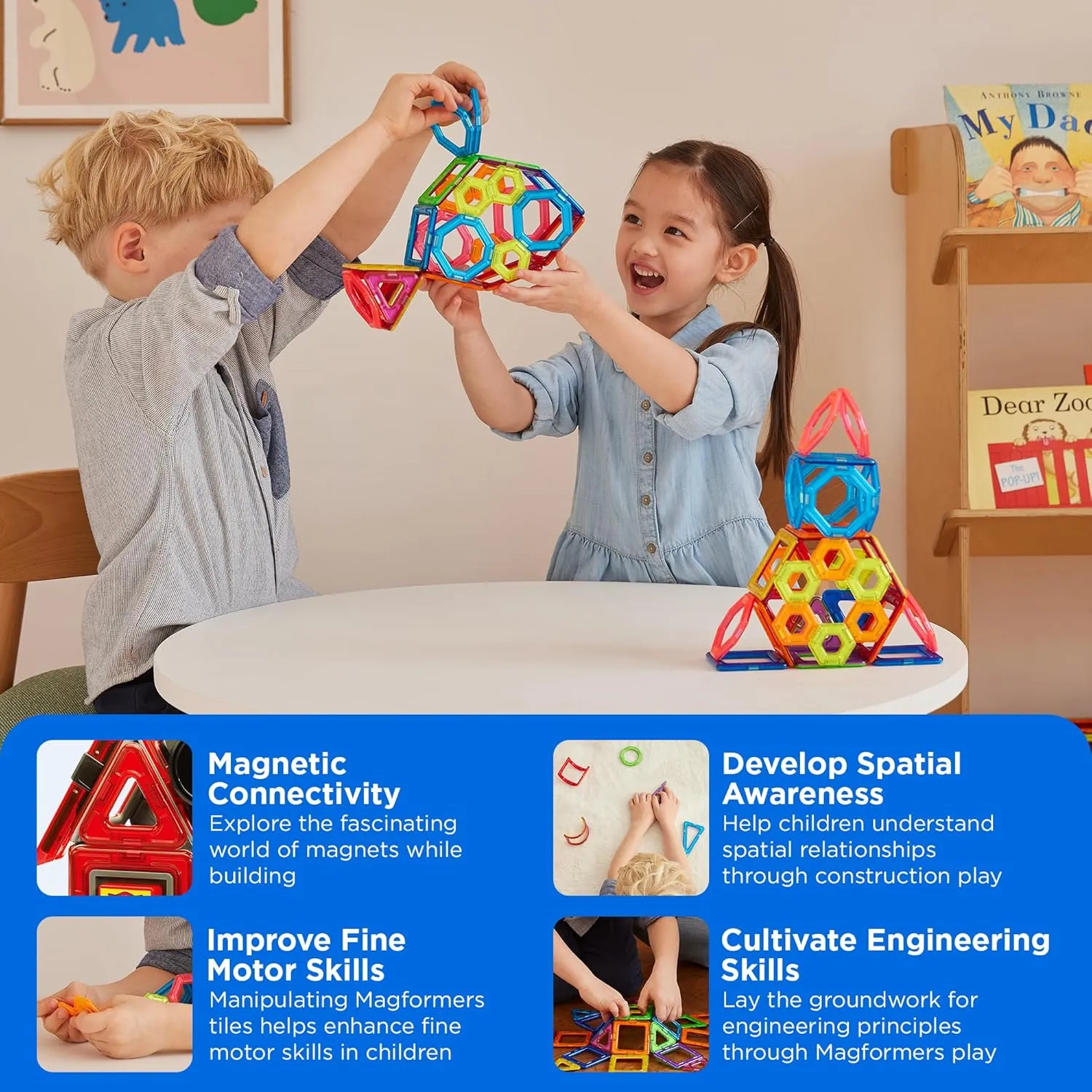 Magformers Challenger 30-Piece Set | Magnetic Tiles Building Blocks, Educational Kit, STEM Toy Set | Magnetic Building Tiles for Kids to Develop Problem-Solving Abilities and Shape Recognition