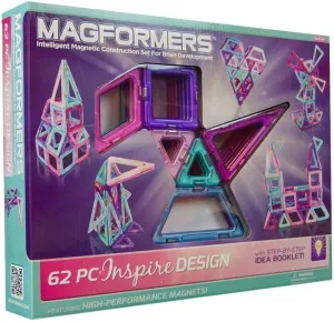Magformers Inspire Design 62-Piece Set - Magnetic Tiles Building Blocks, Educational Kit, STEM Toy - Magnetic Building Tiles for Kids to Develop Problem-Solving Abilities and Shape Recognition