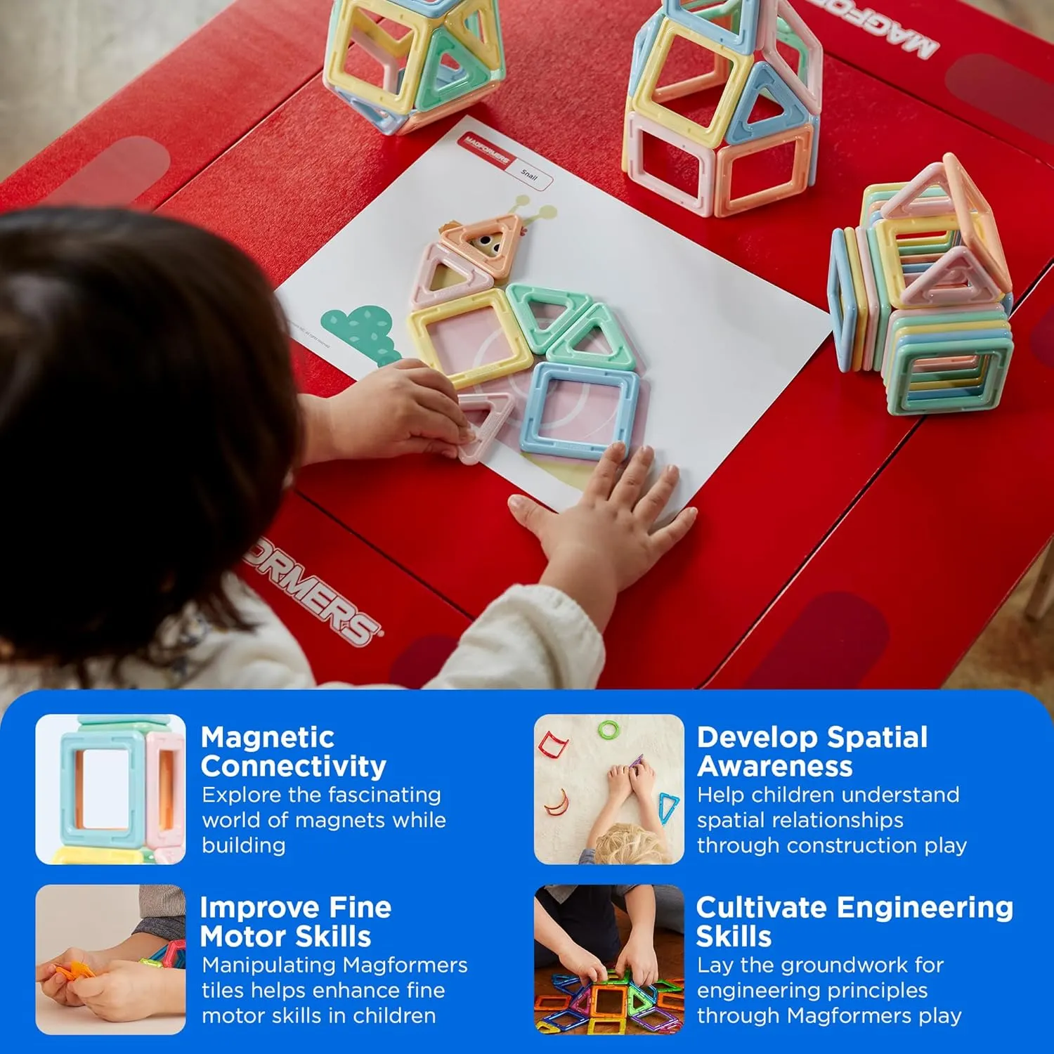 Magformers My First Pastel 30 Piece Set - Magnetic Tiles Building Blocks, Educational Kit, STEM Toy Set - Magnetic Building Tiles for Kids to Develop Problem-Solving Abilities and Shape Recognition