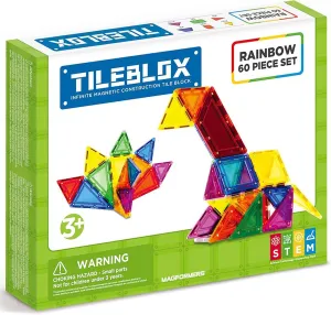 Magformers Tileblox 60-Piece Set - Magnetic Tiles Building Blocks, Educational Kit, STEM Toy Set - Magnetic Building Tiles for Kids to Develop Problem-Solving Abilities and Shape Recognition