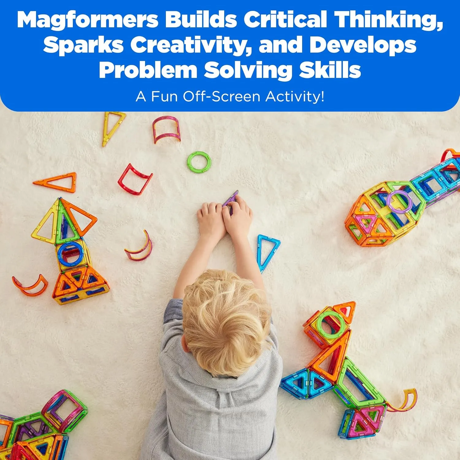 Magformers Trapezoid 12PC Set - Magnetic Tiles Building Blocks, Educational Kit, STEM Toy Set - Magnetic Building Tiles for Kids to Develop Problem-Solving Abilities and Shape Recognition