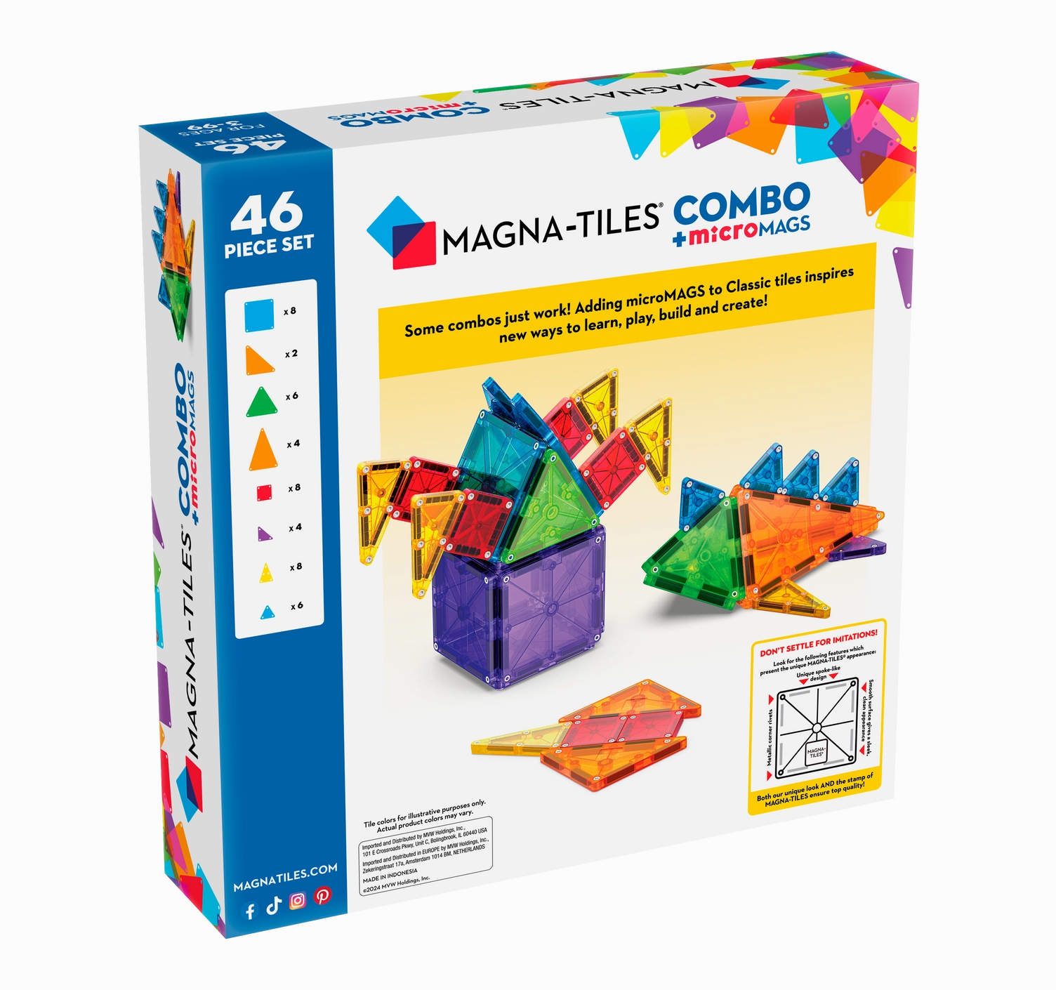 Magna-Tiles® Combo Micro Mags 46 Pc