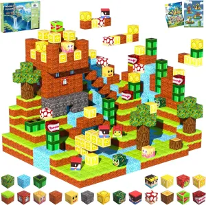 Magnetic Blocks, 48PCS Magnetic Tiles Building Blocks, Magnet Cubes STEM Sensory Game Toys Christmas Birthday Gifts for Kids Boys Girls Age 3  (Forest)