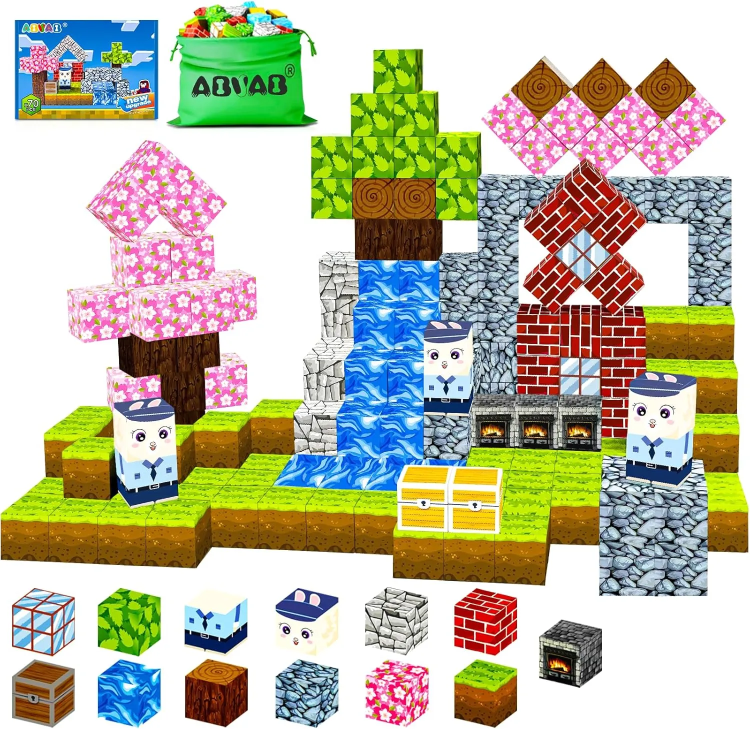 Magnetic Blocks - Building Magnet Magic Portal Set，Magnetic Tiles Building Blocks Toddler Toys STEM Sensory Outdoor Toys for 3  Year Old Boys & Girls