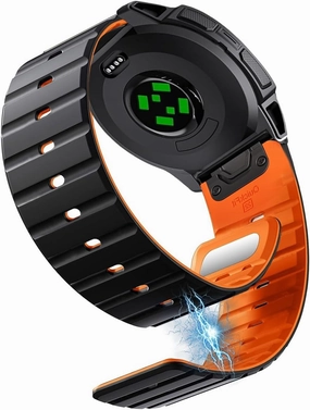 Magnetic Silicone Band Compatible with Garmin Instinct 3/2/Solar/Tactical/Tide/Esports 45mm 50mm,26mm 22MM Quick Fit Release Rugged Instinct Bands for Men Women
