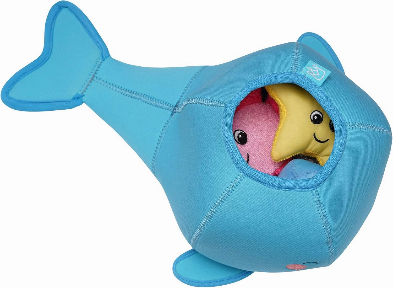 Manhattan Toy Neoprene Whale 5-Piece Floating Spill n Fill Bath Toy with Quick Dry Sponges and Squirt Toy