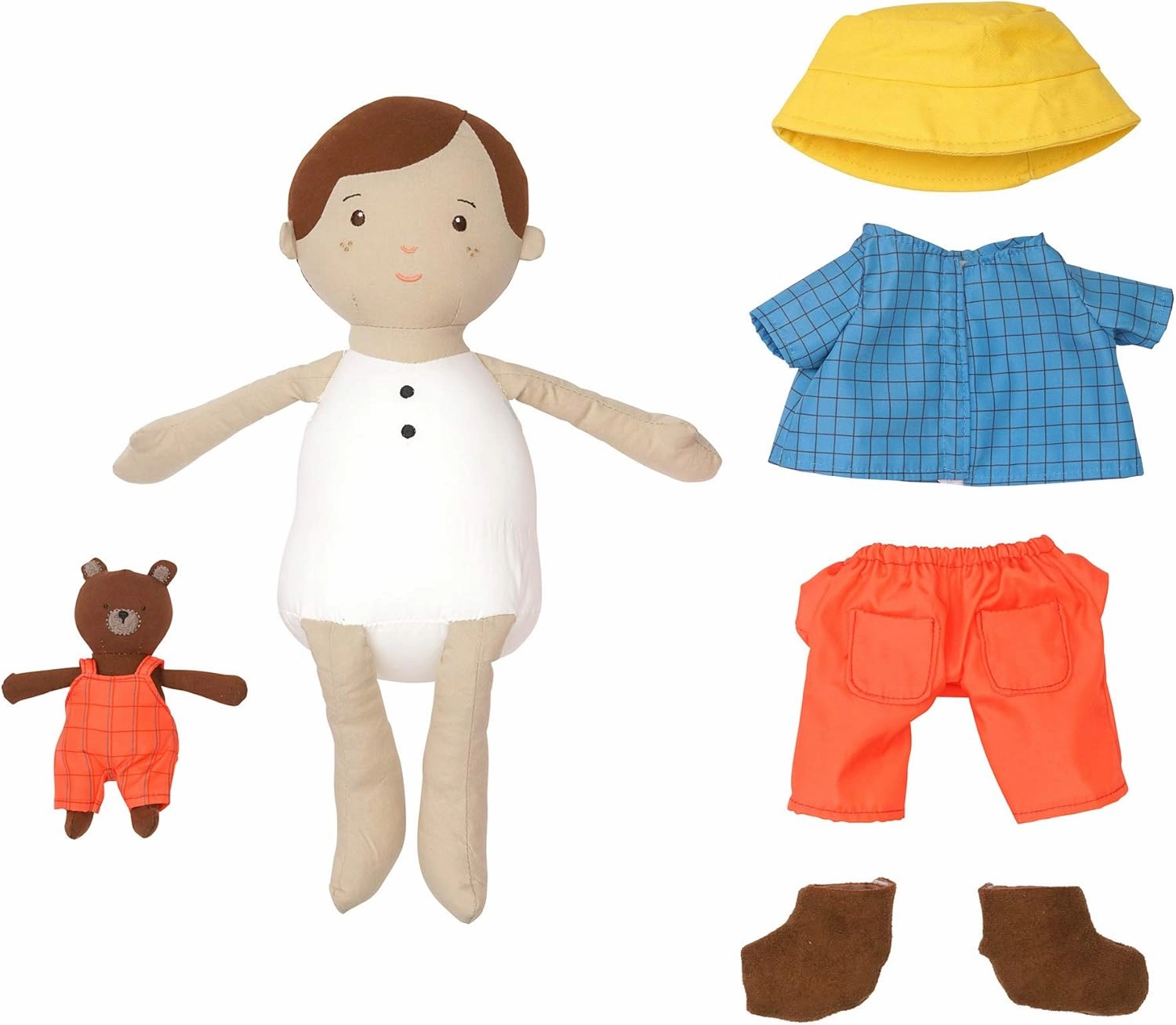 Manhattan Toy Playdate Friends Alex Machine Washable and Dryer Safe 14 Inch Doll with Mini Bear Stuffed Animal