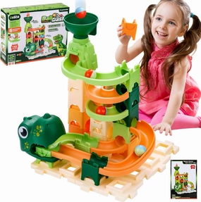 Marble Run Upgrade Big Building Blocks for Kids Ages 4-8, 40 Pieces Marble Maze Track Game Easy to Install, Dinosaur Toys Gift Various Track Models for Boys Girls
