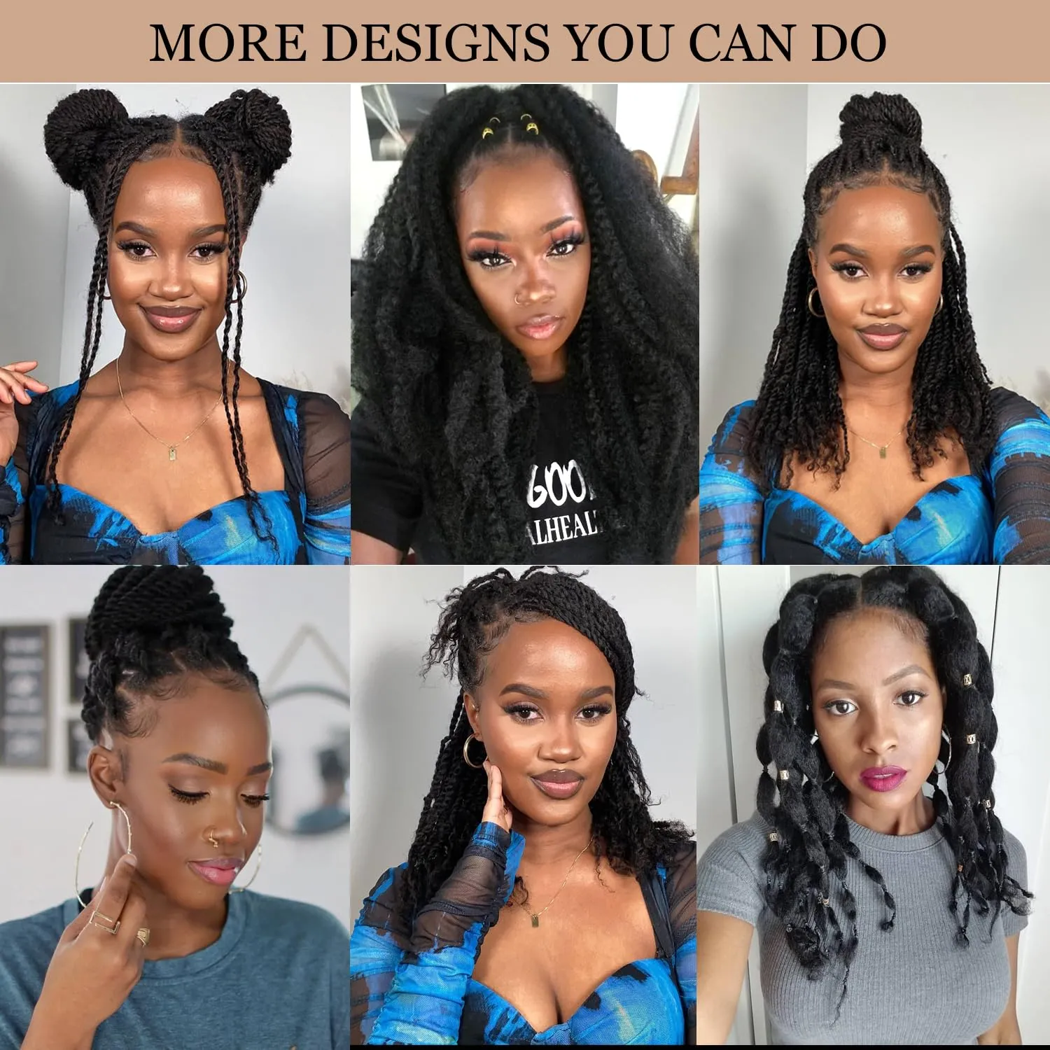 Marley Twist Braiding Hair 14 inch Afro Kinky Curly Crochet Braids 8 Packs Cuban Twist Crochet Braids Synthetic Low Maintenance Skin-Friendly Marley Hair Extensions(1B/27/613, Packs of 8)